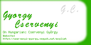 gyorgy cservenyi business card